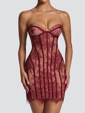 SIAN MINI DRESS - BURGUNDY Baby boo dress